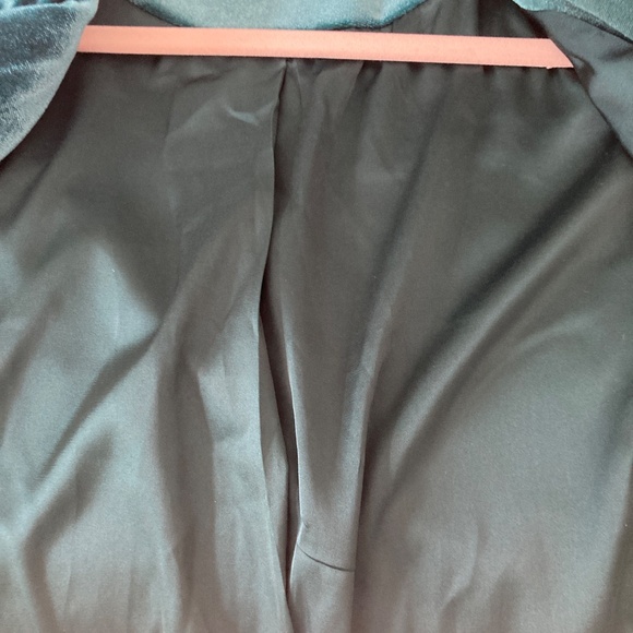 Nine West Velvet Blazer Size M Teal Blue - Picture 5 of 10